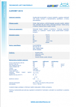 technické listy materiálů albromed